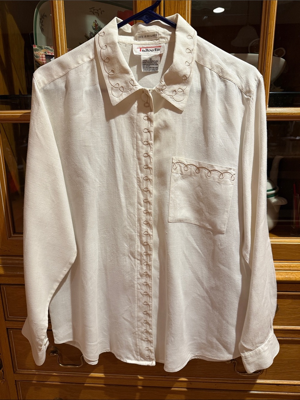 Talbots Cream Button-Front Long-Sleeve Blouse
